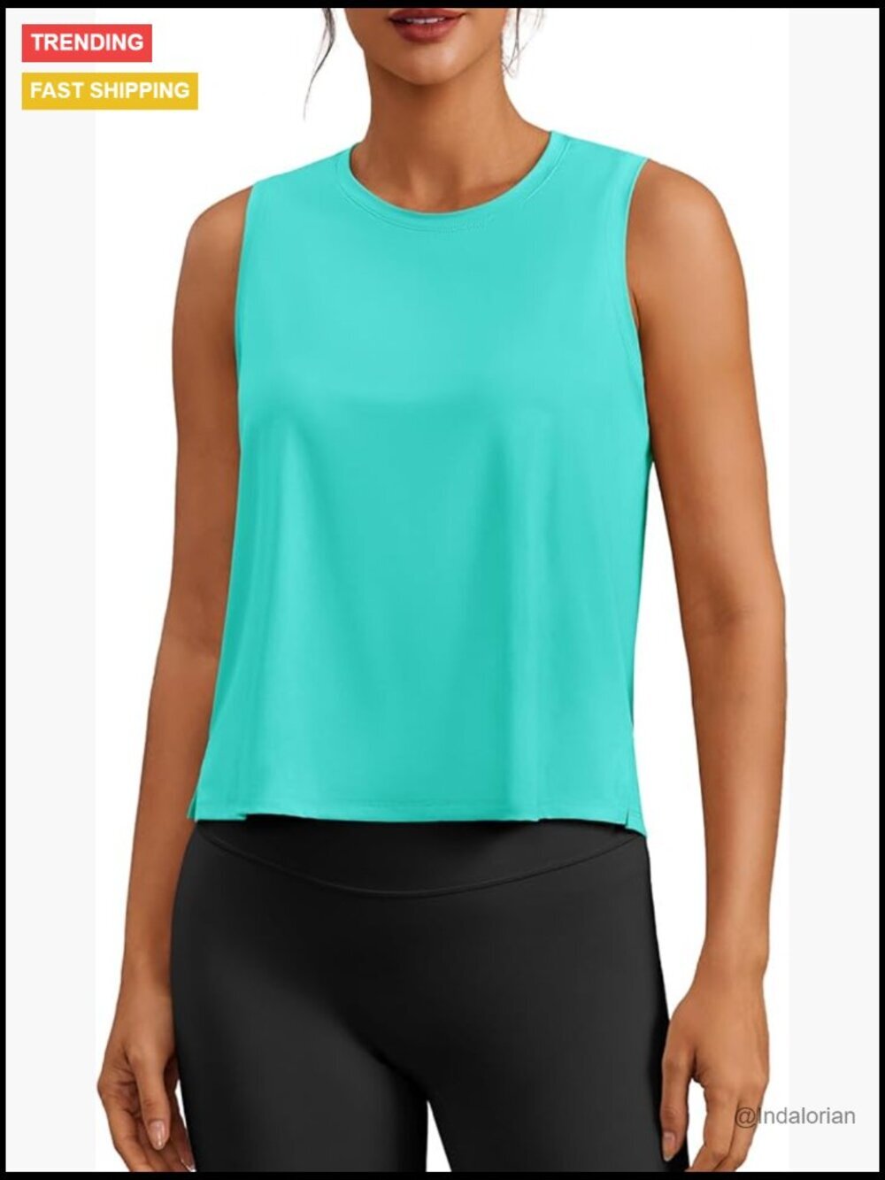 Ice Silk UPF50+ Quick Dry Crop Tank Top for Women Gym Yoga Running